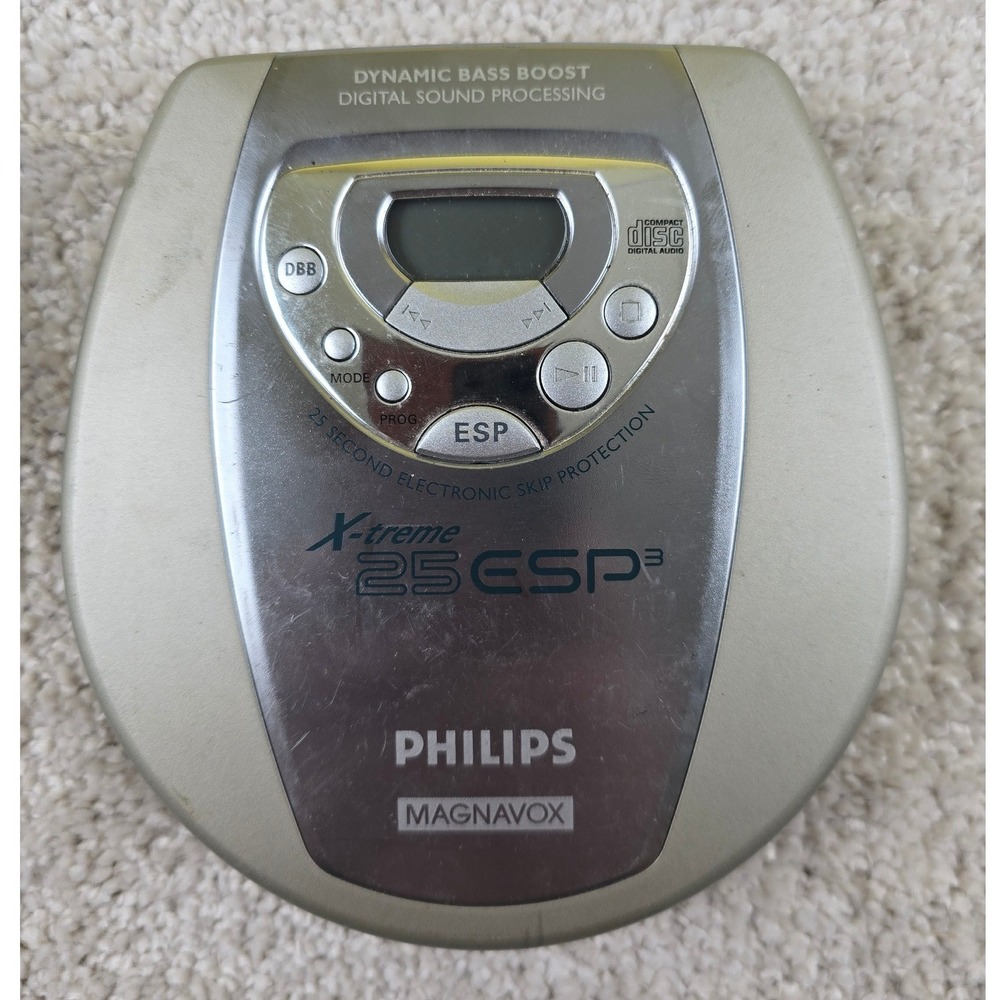 Philips Magnavox CD Player Portable Vintage X-treme 25 ESP3 with power cord - Picture 2 of 3